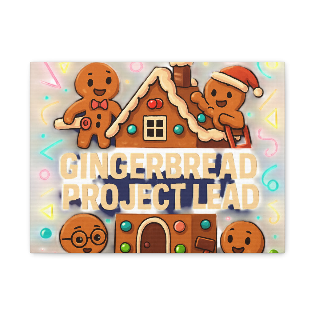Gingerbread Project Lead Canvas Art — Holiday Kitchen Wall Decor