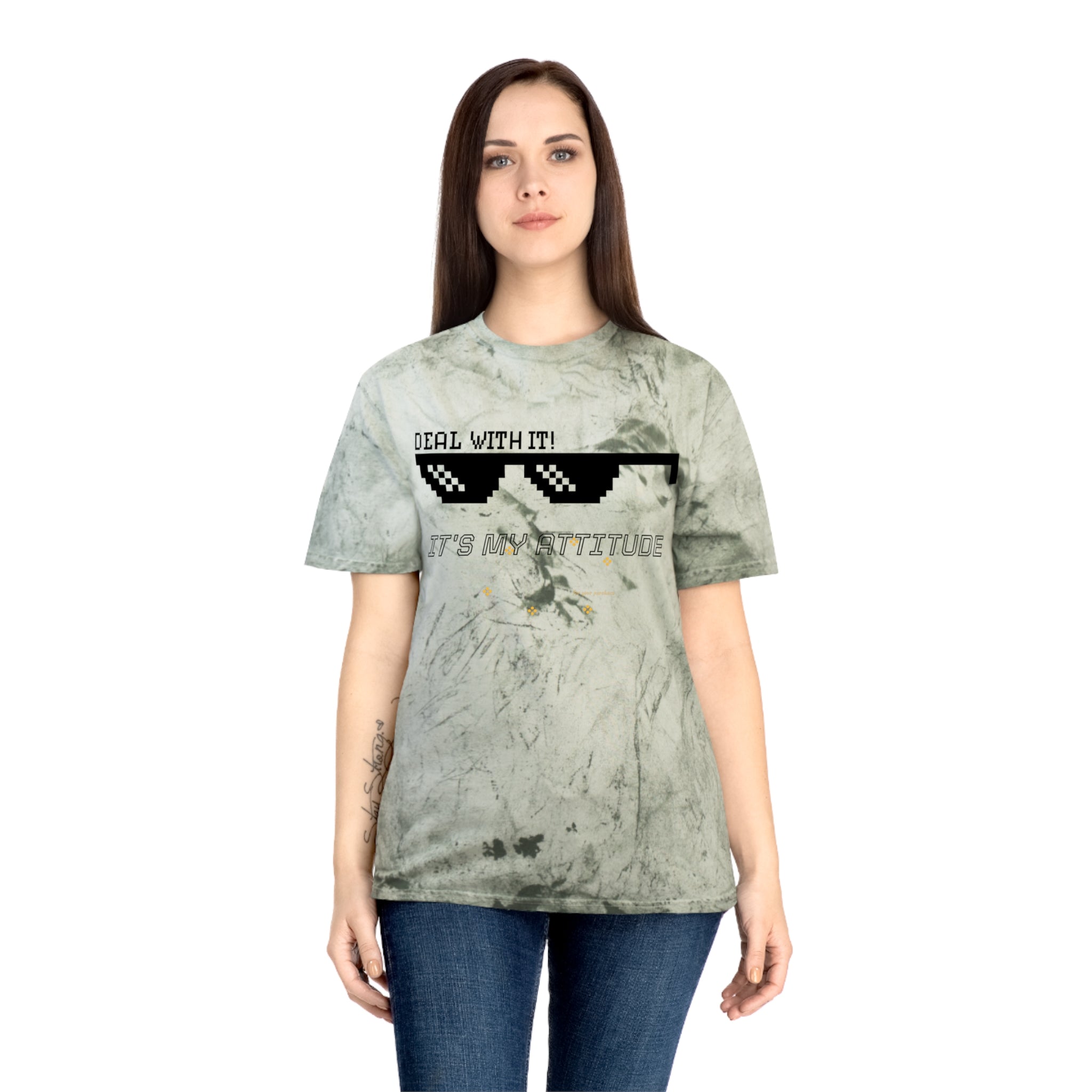 Deal With It Sunglasses Graphic Tee — "Deal With It! It’s My Attitude" Tie-Dye T-Shirt