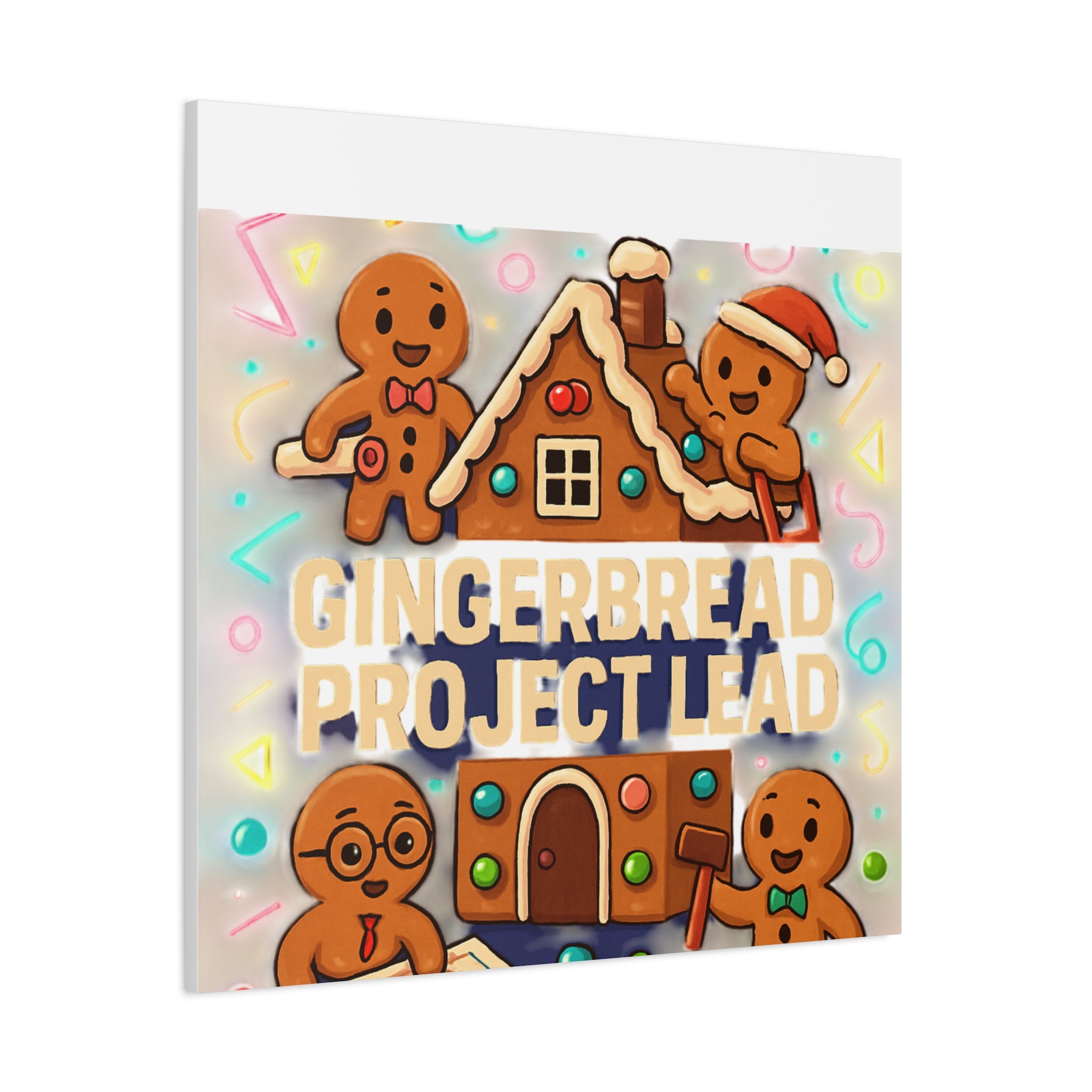 Gingerbread Project Lead Canvas Art — Holiday Kitchen Wall Decor