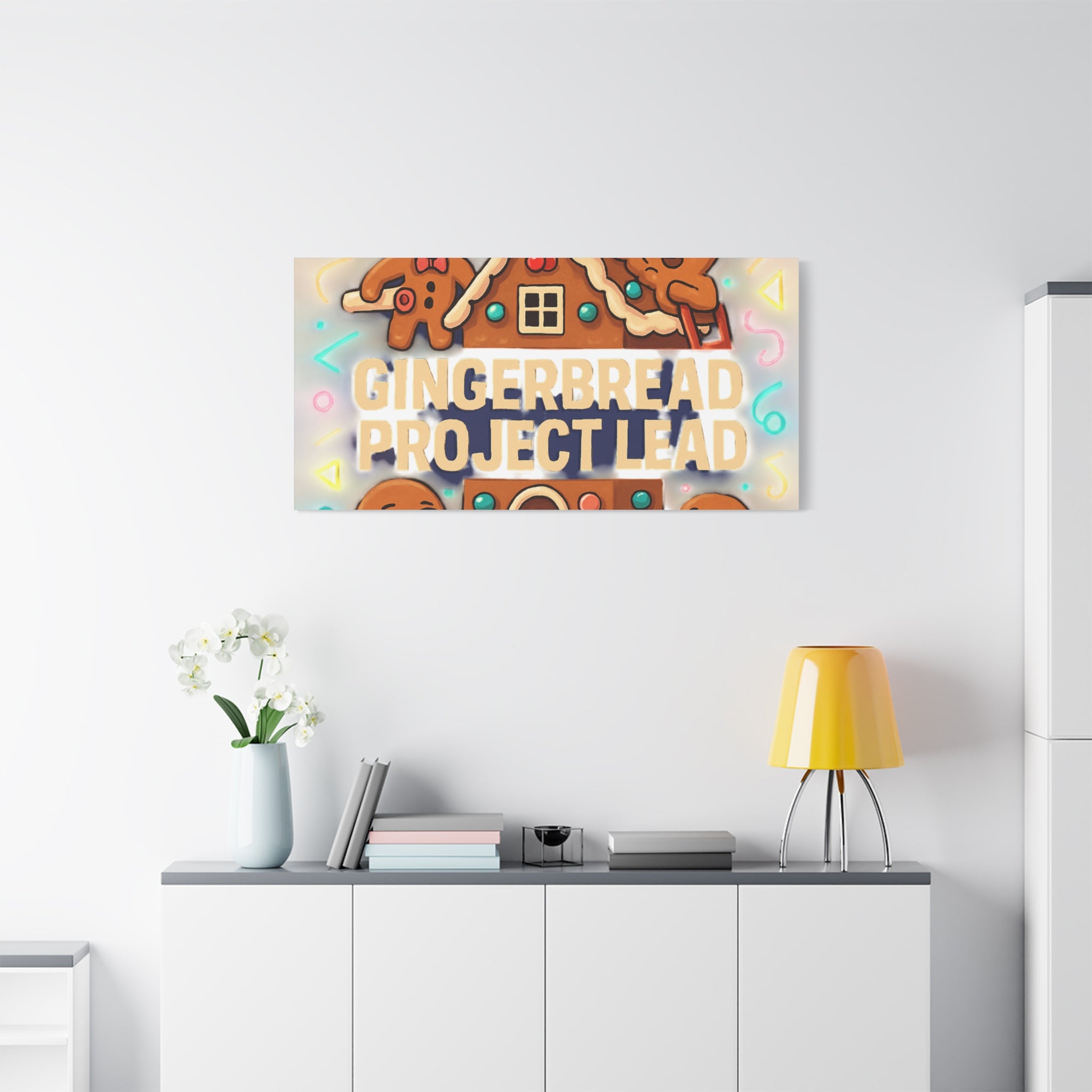 Gingerbread Project Lead Canvas Art — Holiday Kitchen Wall Decor