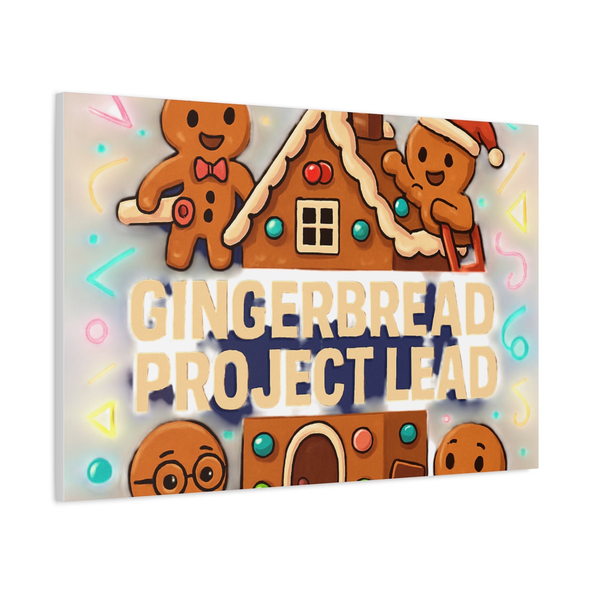 Gingerbread Project Lead Canvas Art — Holiday Kitchen Wall Decor