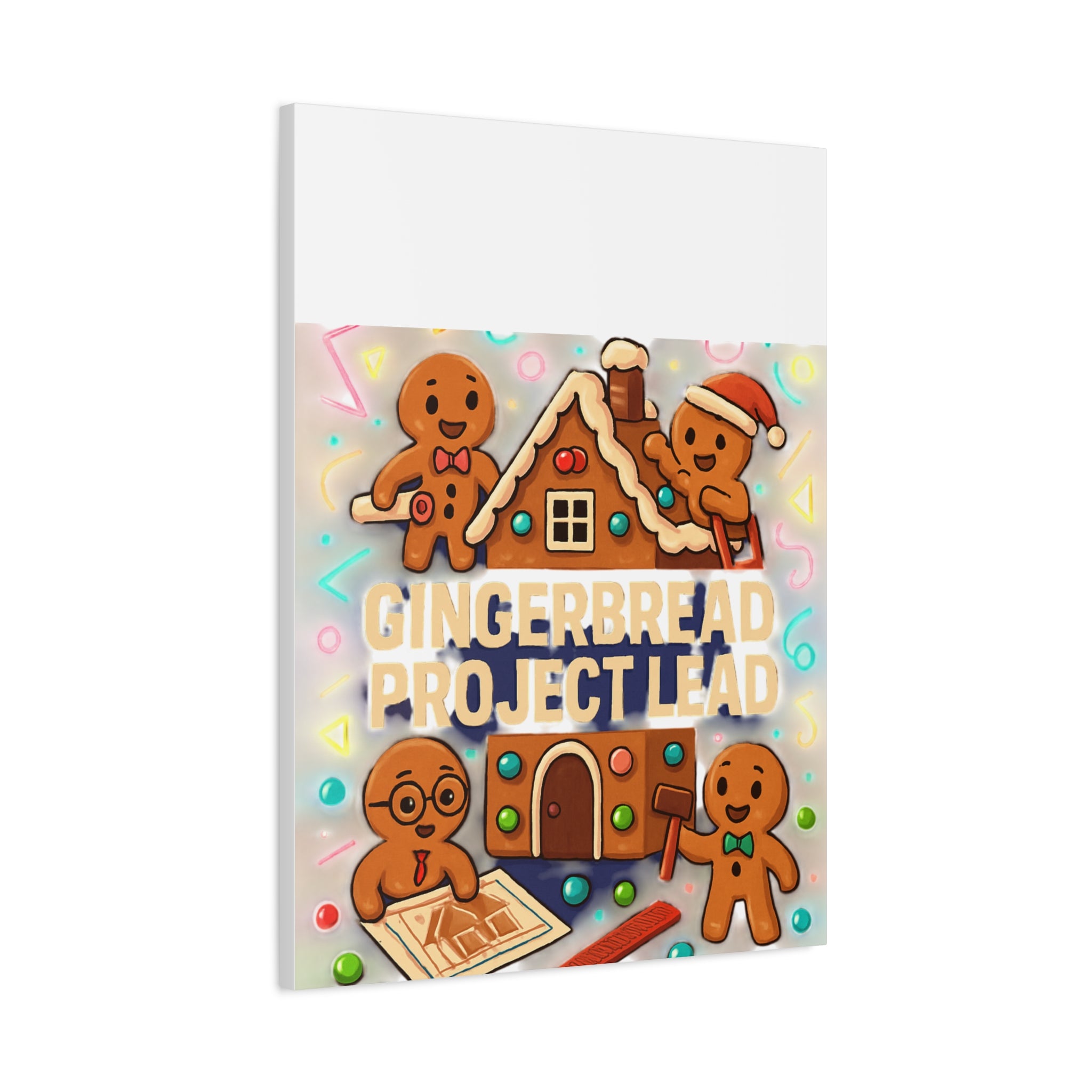 Gingerbread Project Lead Canvas Art — Holiday Kitchen Wall Decor