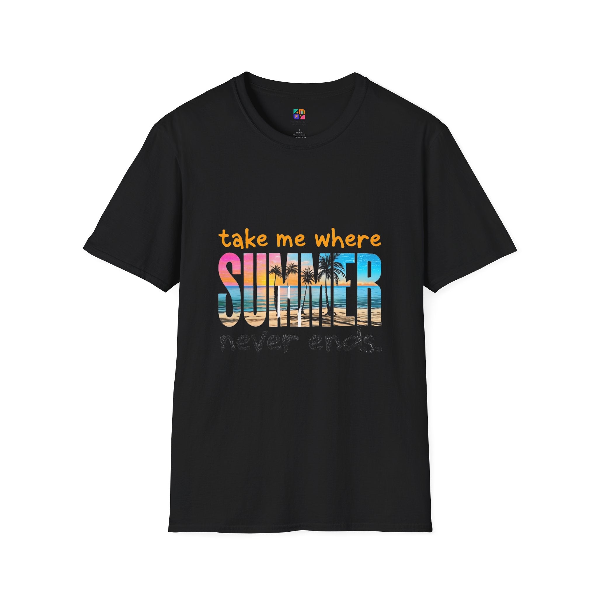 Summer Vibes Unisex T-Shirt | Take Me Where Summer Never Ends | Casual Wear, Vacation Shirt, Beach Tee, Gift Idea, Summer Collection