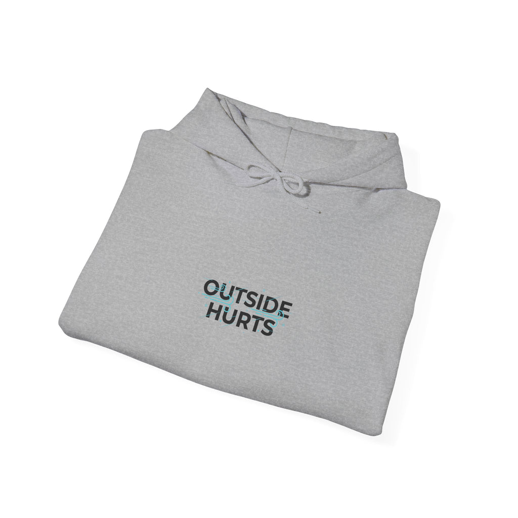 OUTSIDE HURTS Hoodie | wind-chill minimalism, winter meme