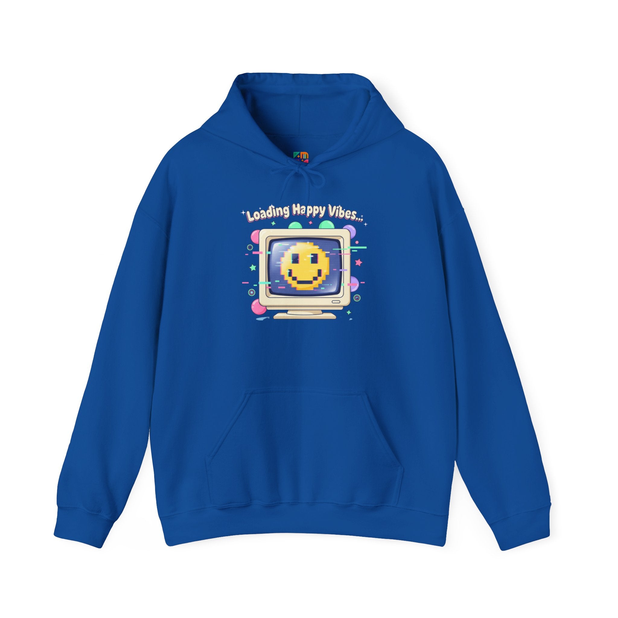 Virtual Pet Popup Hoodie | Y2K retro tech, pixel smile interface
