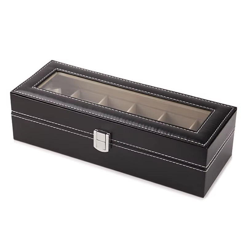 Luxurious Leather Watch Storage Case with Multiple Slots - The Perfect Organizer for Your Timepieces