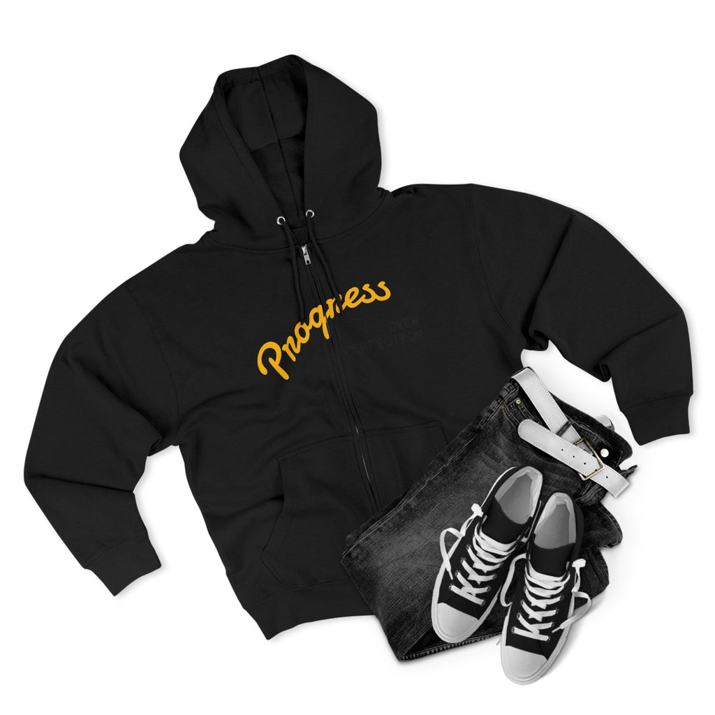 Progress Over Perfection hoodie | Motivational Zip Hoodie, Progress Is Made Quote