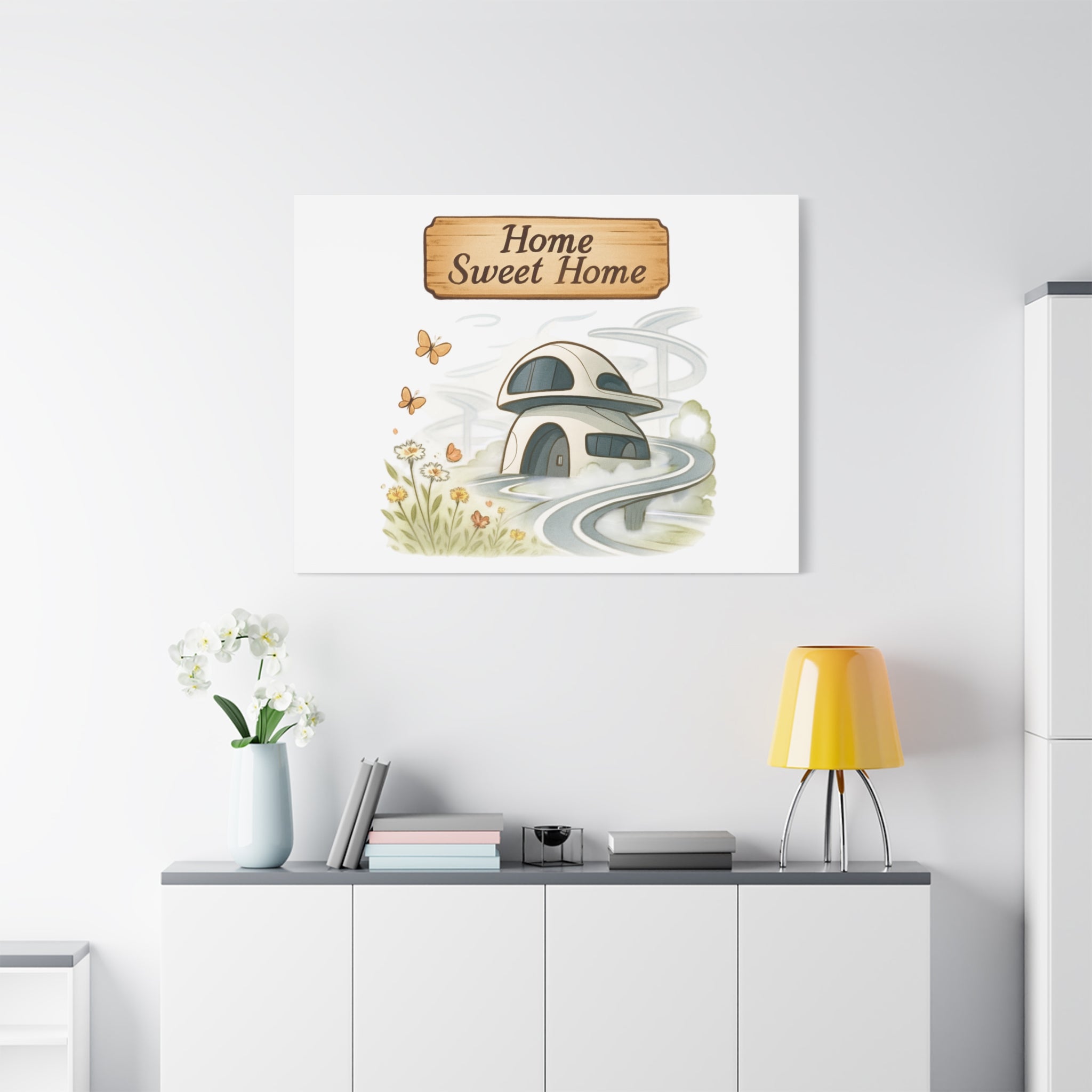 Home Sweet Home Canvas Wall Art — Cozy Cottage Matte Stretched Canvas