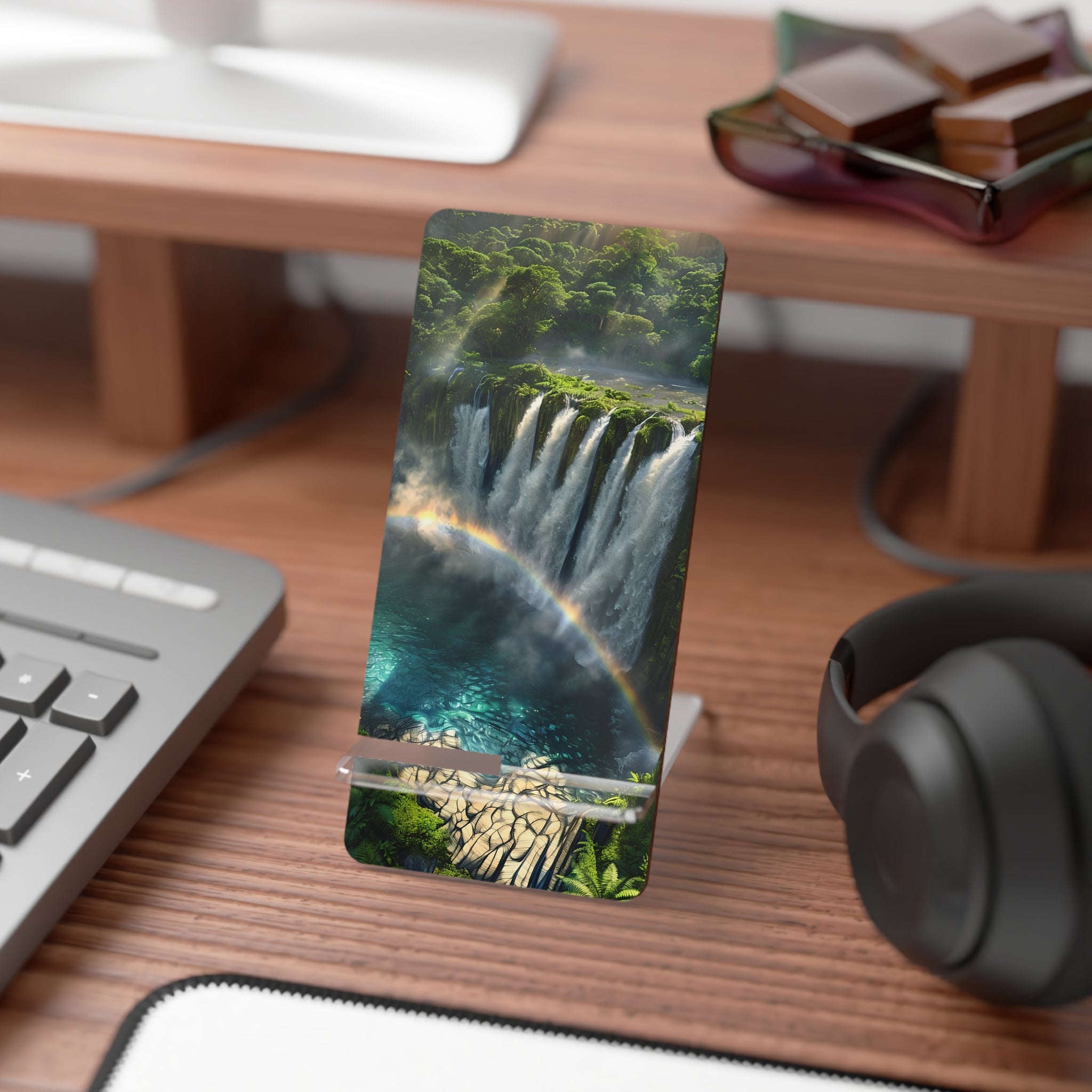 Scenic Smartphone Stand, Nature-Inspired Phone Holder, Desk Organizer, Gift for Nature Lovers, Eco-Friendly Mobile Stand