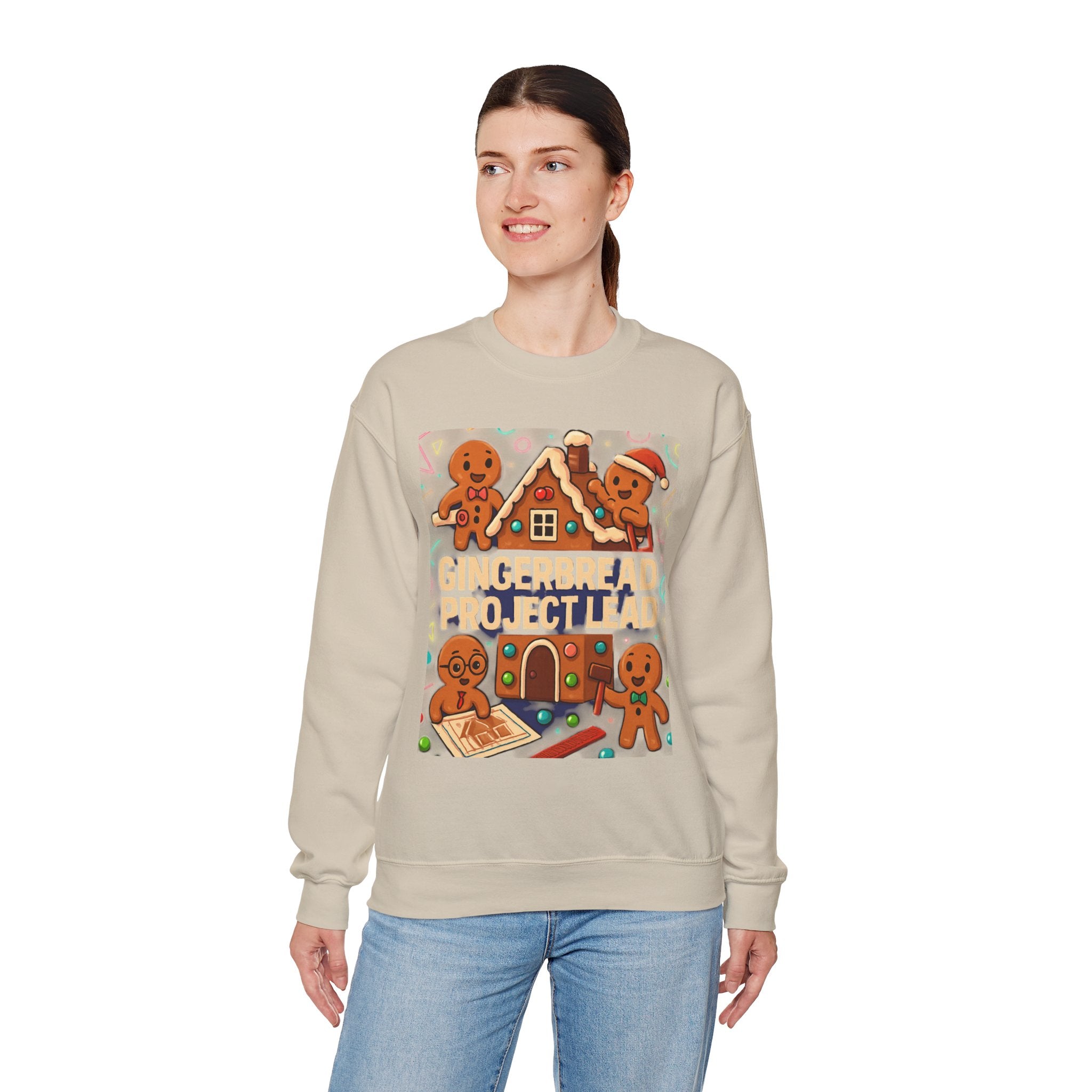 Gingerbread Project Lab Sweatshirt — Cute Holiday Cookie House Crewneck