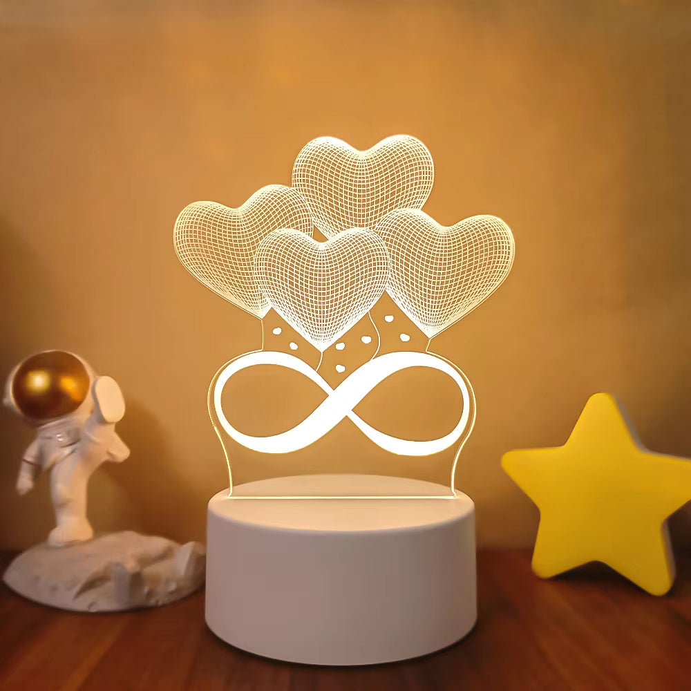 Transform Your Space with the 3D LED Night Light - A Creative Illusion Lamp for Home Decor