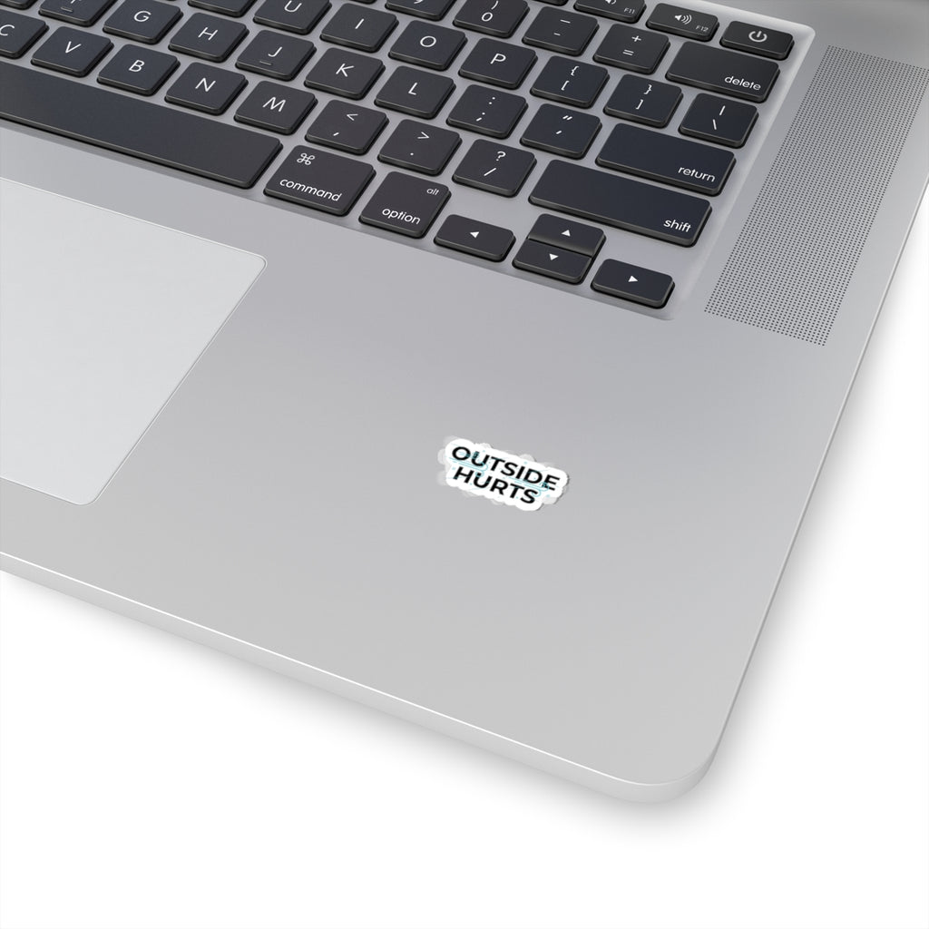 OUTSIDE HURTS Kiss-Cut Stickers | wind-chill minimalism, winter meme