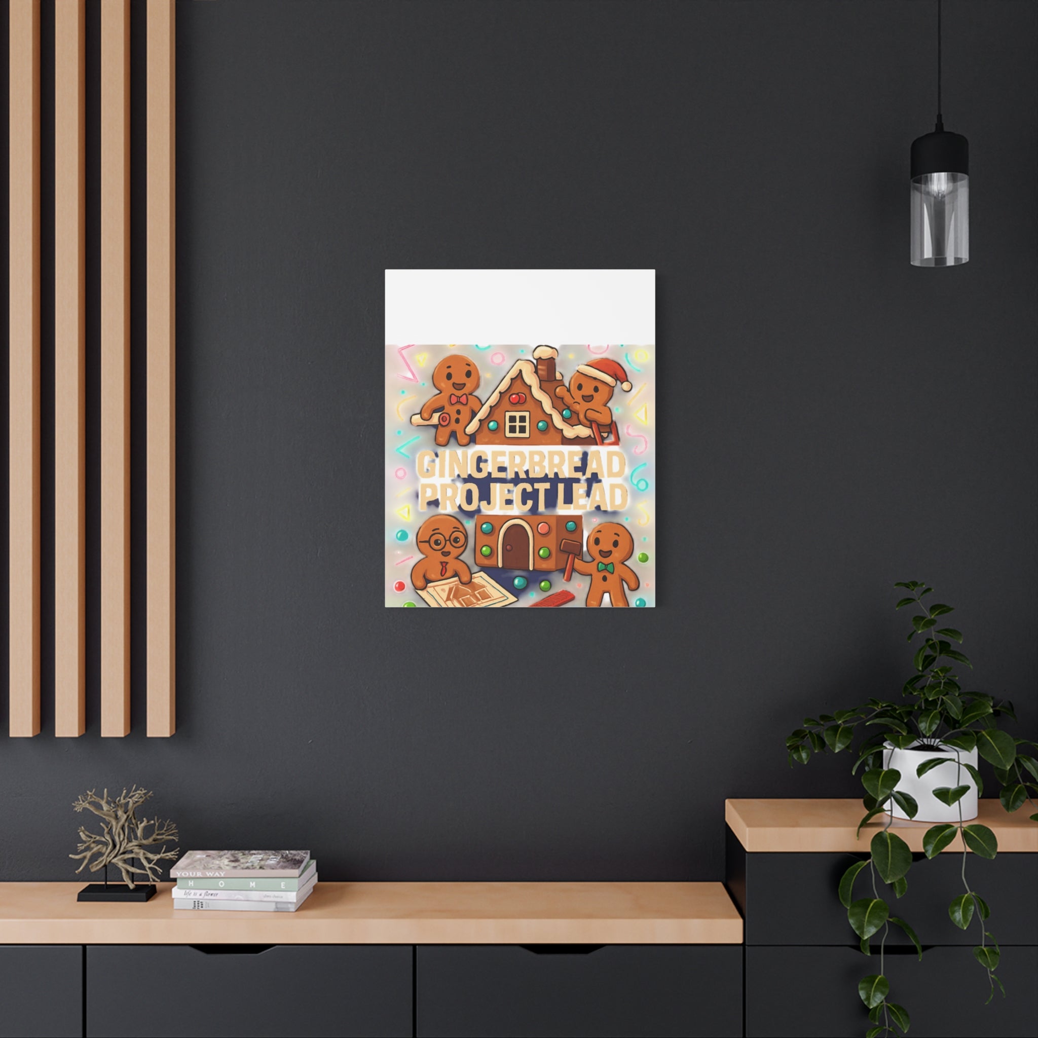 Gingerbread Project Lead Canvas Art — Holiday Kitchen Wall Decor