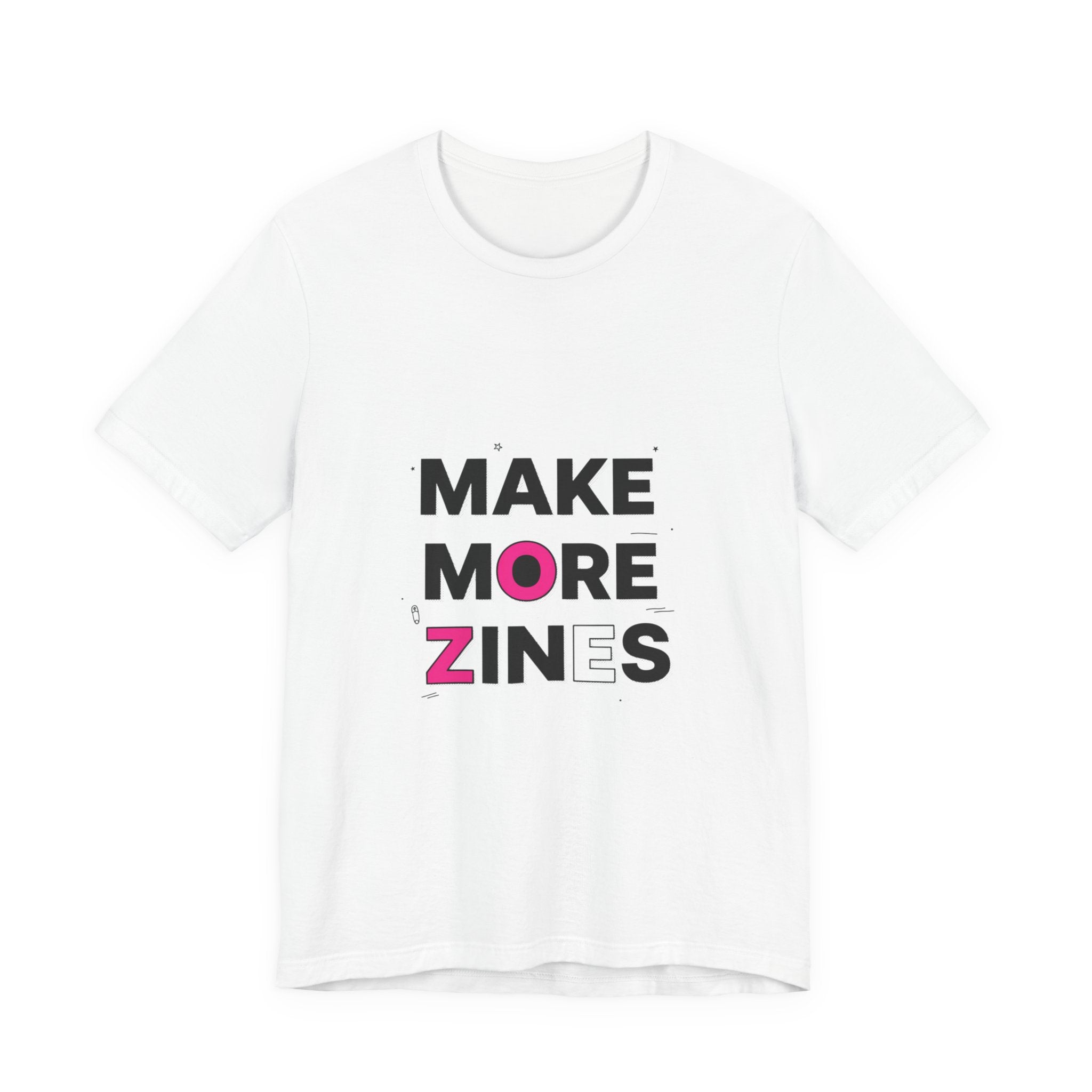 MAKE MORE ZINES Tee | ransom collage shirt, zine style cutout letters