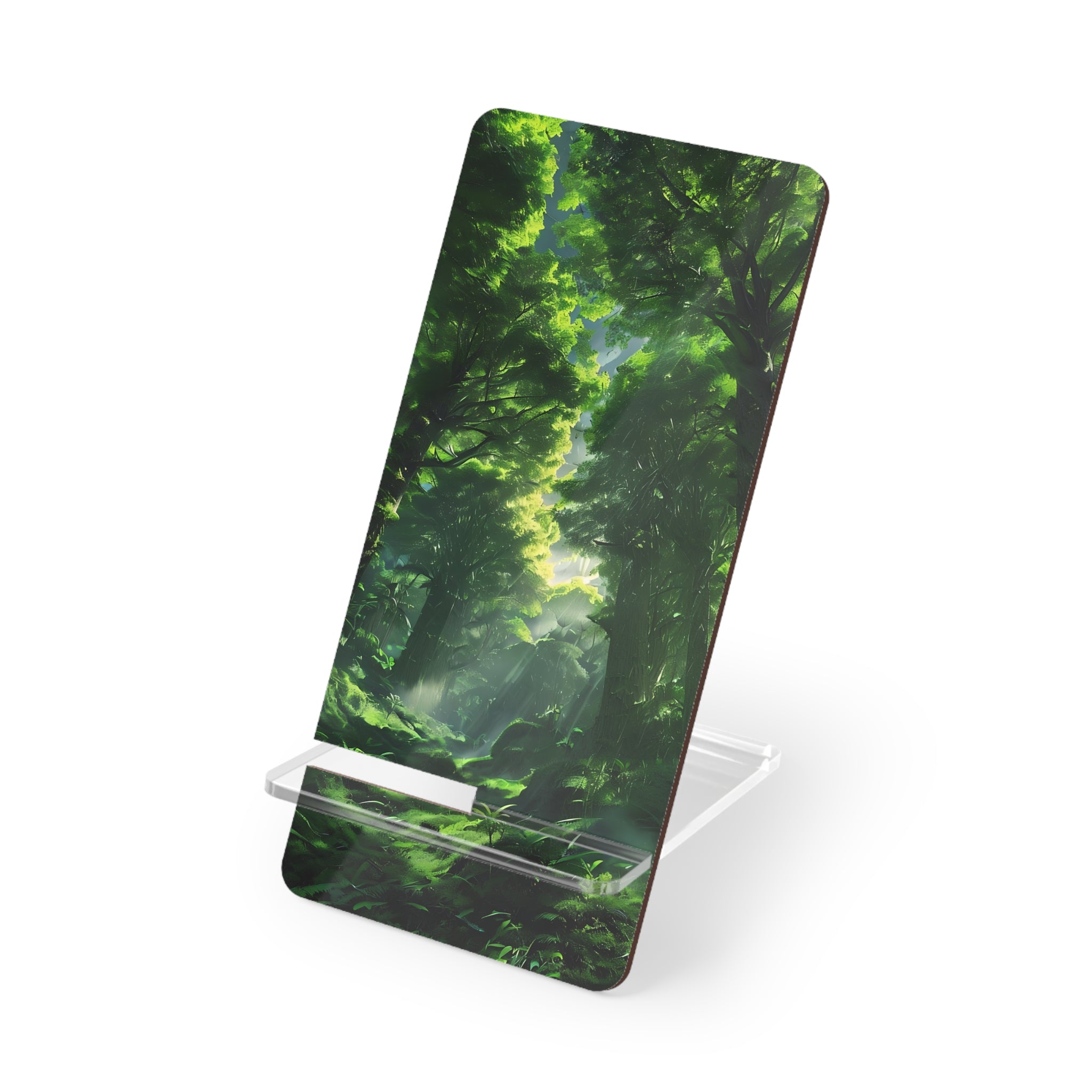 Forest-Themed Mobile Display Stand, Phone Holder, Desk Organizer, Eco-Friendly Gift, Nature Decor, Perfect for Home & Office