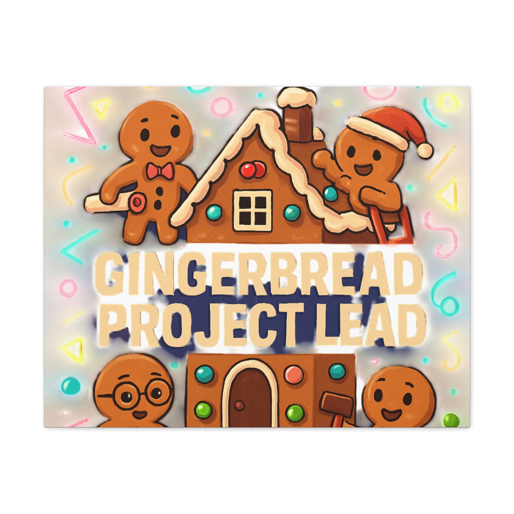 Gingerbread Project Lead Canvas Art — Holiday Kitchen Wall Decor