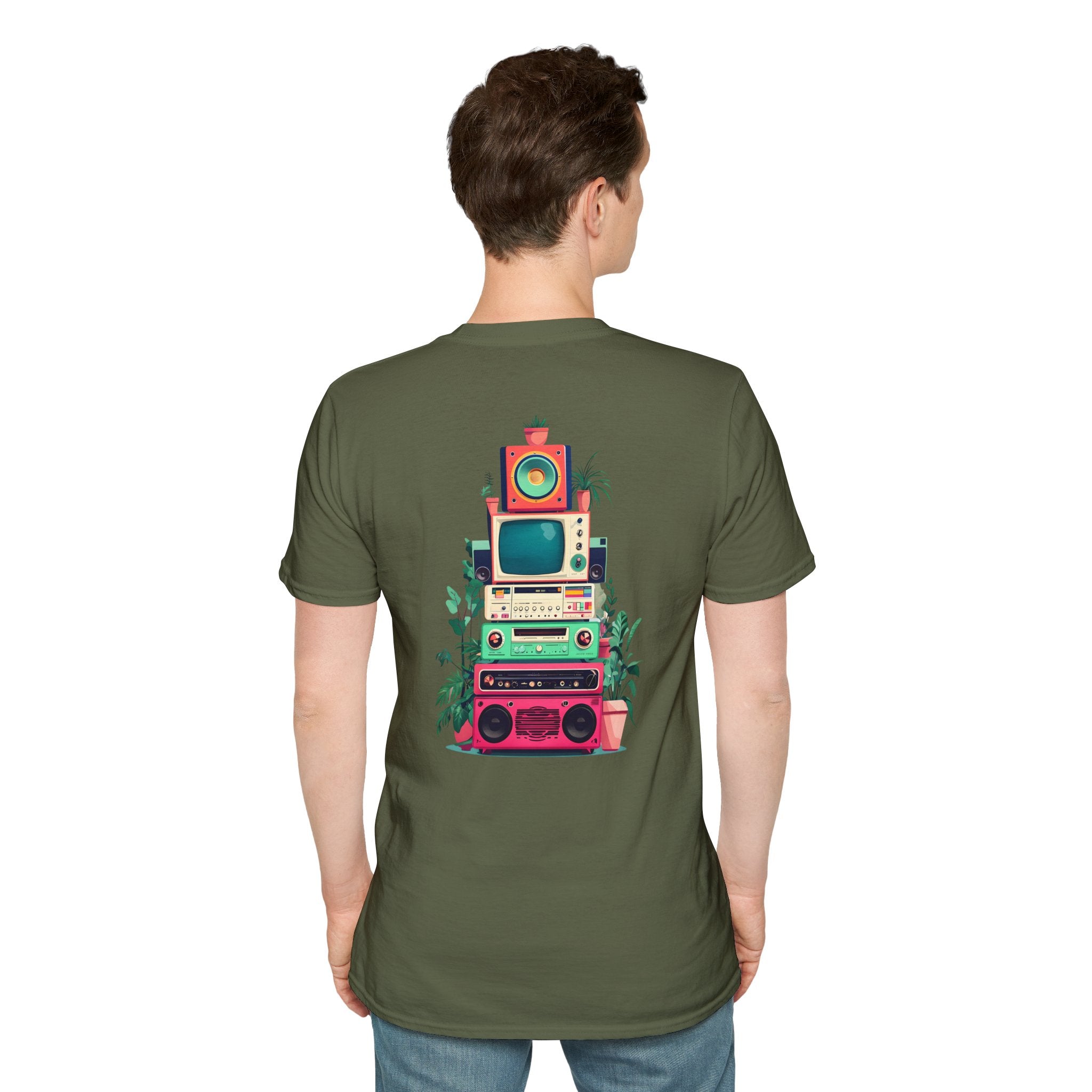 Retro Beach Vibes Unisex Softstyle T-Shirt, Casual Summer Tee, Vintage Style Shirt, Music Lover Gift, Relaxed Fit Apparel