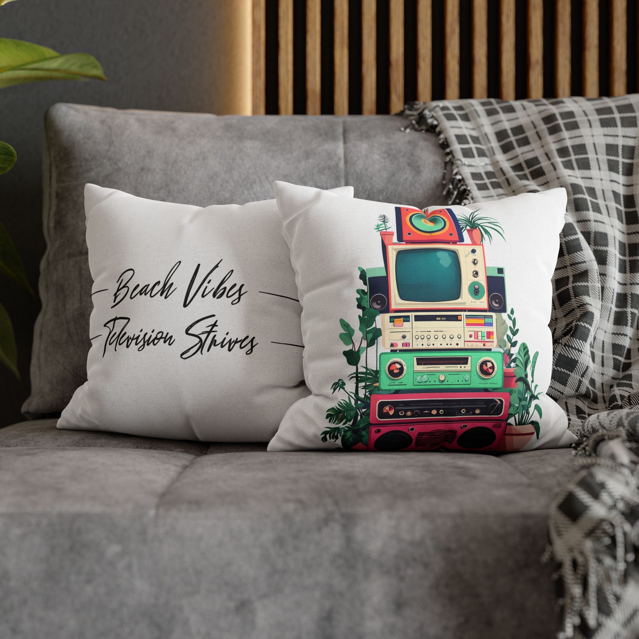 Spun Polyester Square Pillowcase
