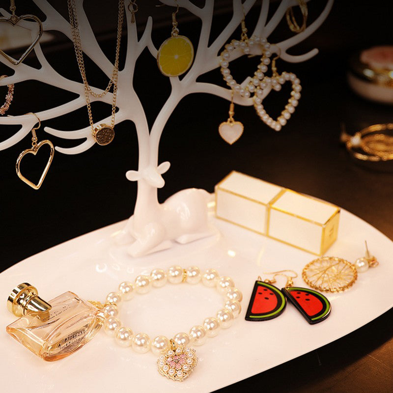 Stunning Deer Antler Jewelry Display Stand with Elegant Storage Drawer for Rings, Necklaces, and Earrings