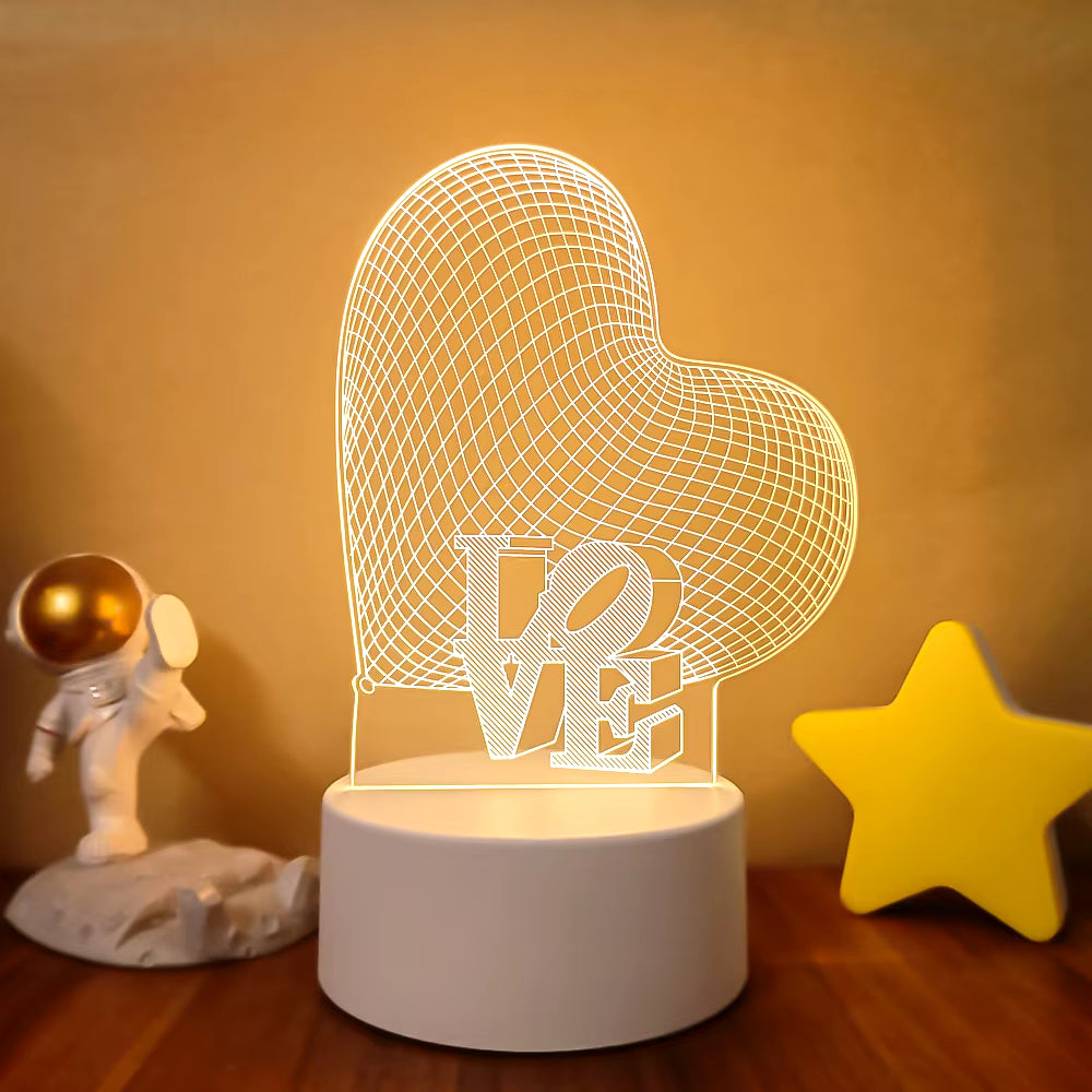 Transform Your Space with the 3D LED Night Light - A Creative Illusion Lamp for Home Decor