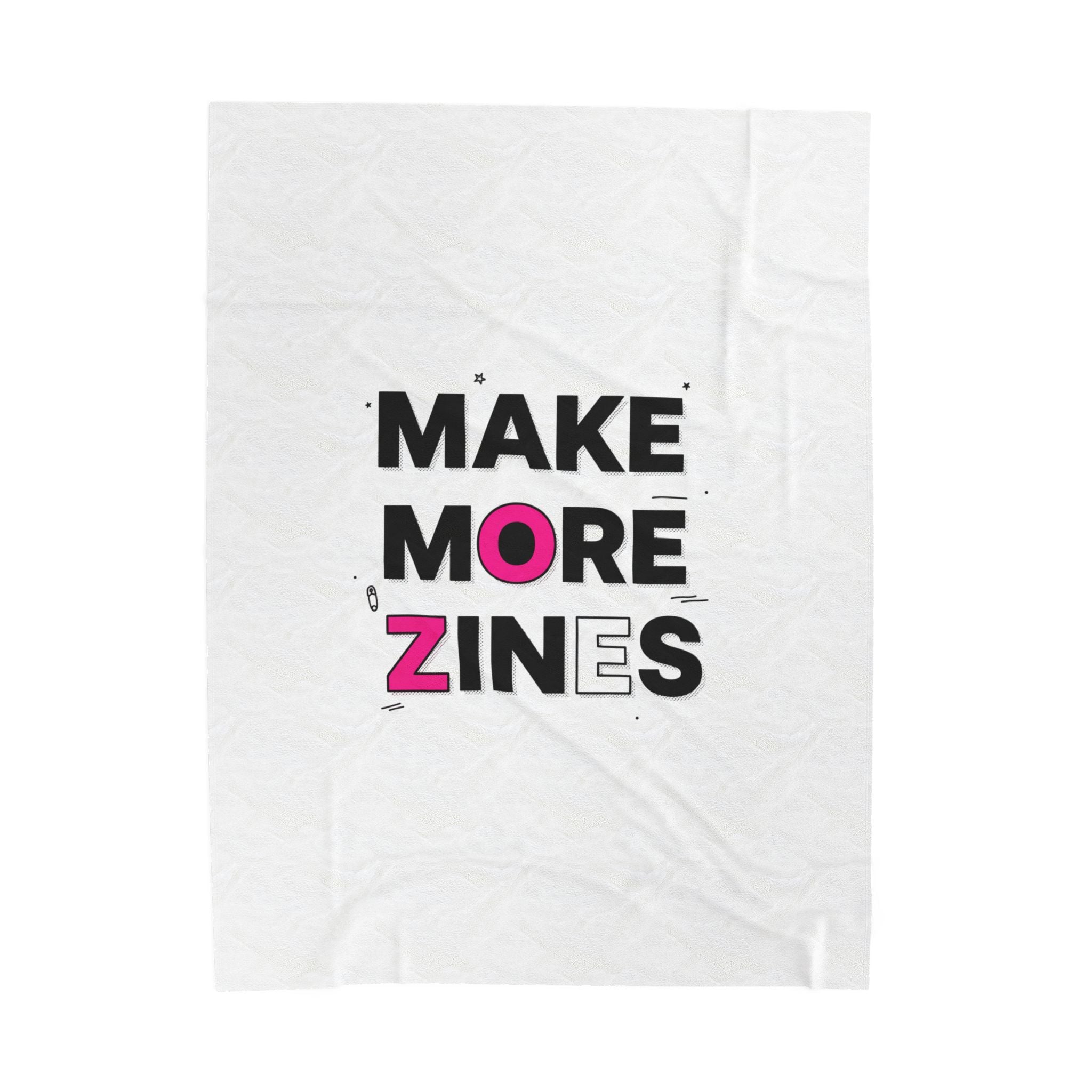 Make More Zines Blanket | ransom collage, zine style cutout letters
