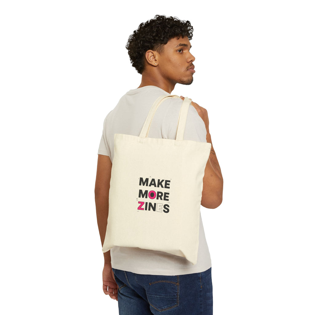 Make More Zines Tote | ransom collage, cutout letters indie collage art
