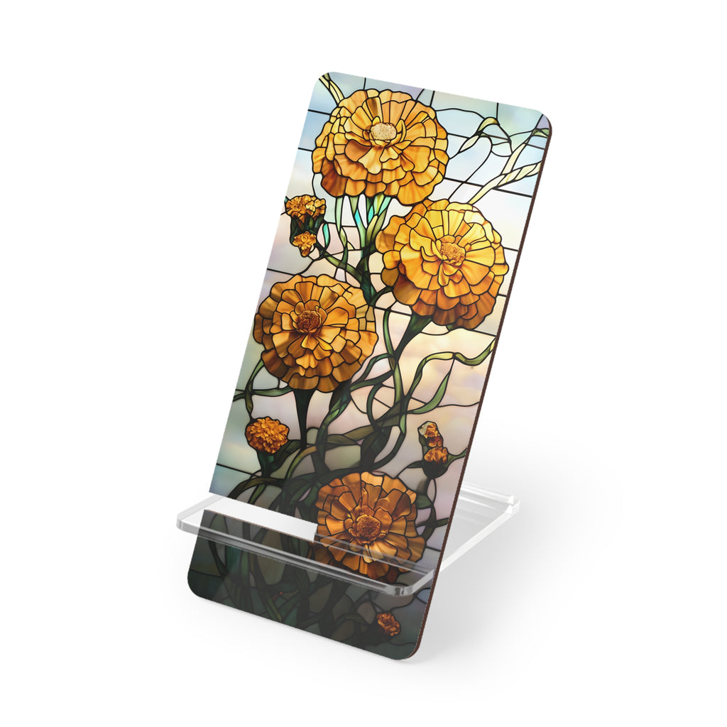 Artistic Smartphone Display Stand, Floral Phone Holder, Stained Glass Phone Stand, Desk Organizer, Decorative Smartphone Holder