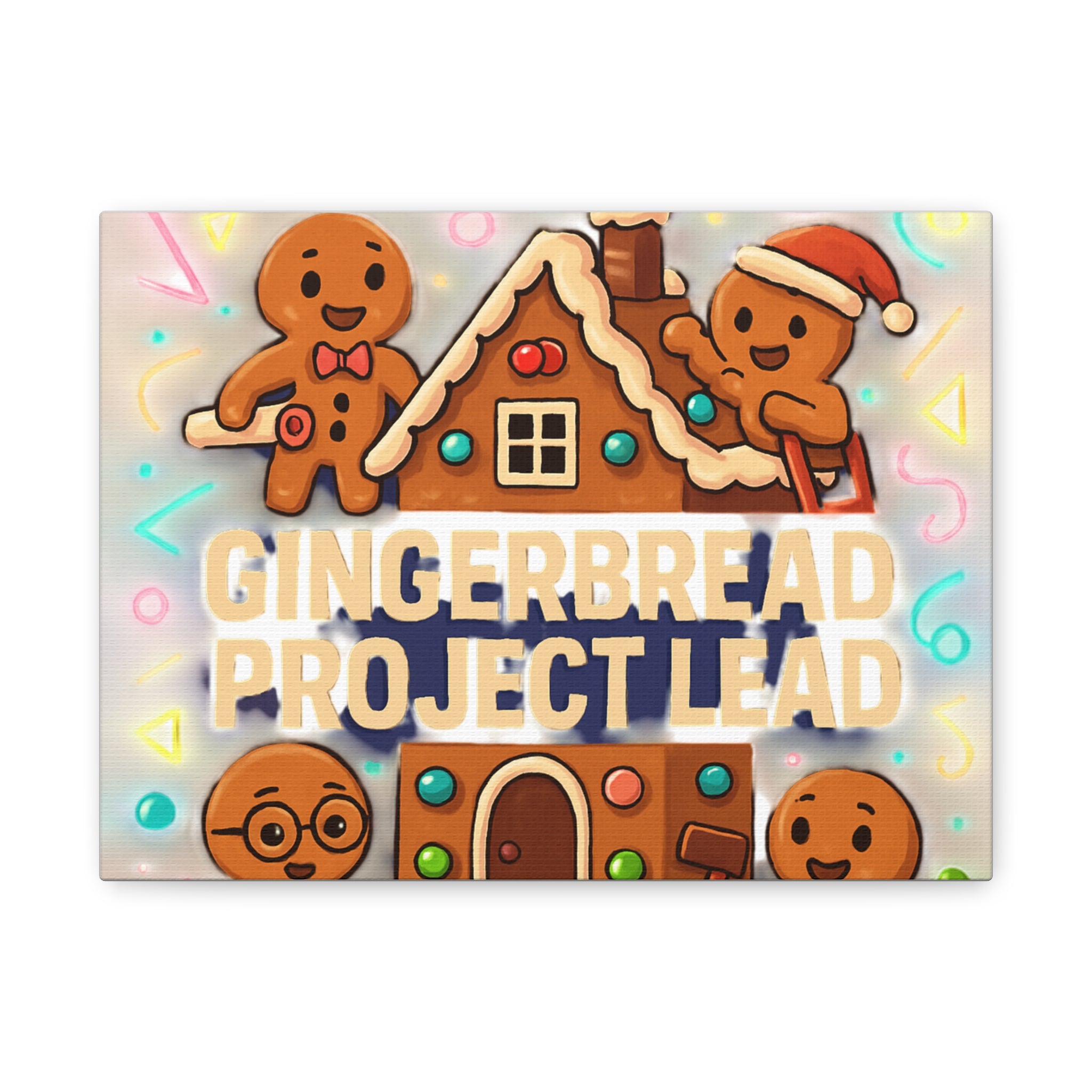 Gingerbread Project Lead Canvas Art — Holiday Kitchen Wall Decor