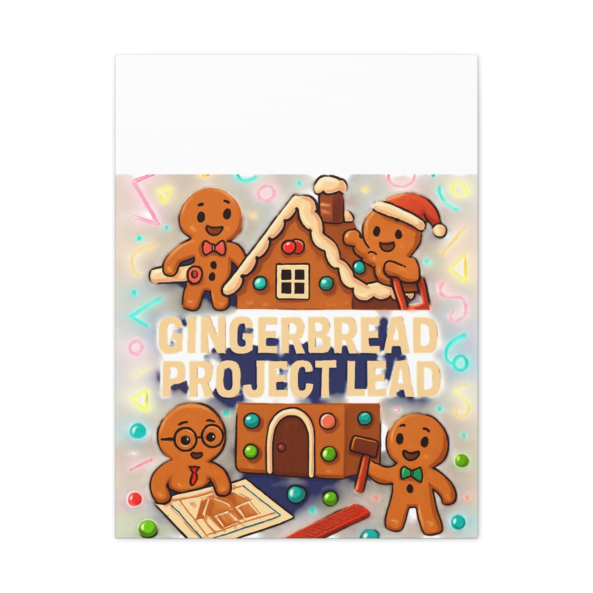 Gingerbread Project Lead Canvas Art — Holiday Kitchen Wall Decor