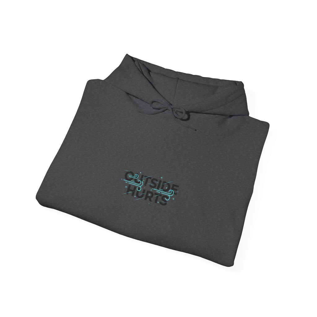 OUTSIDE HURTS Hoodie | wind-chill minimalism, winter meme