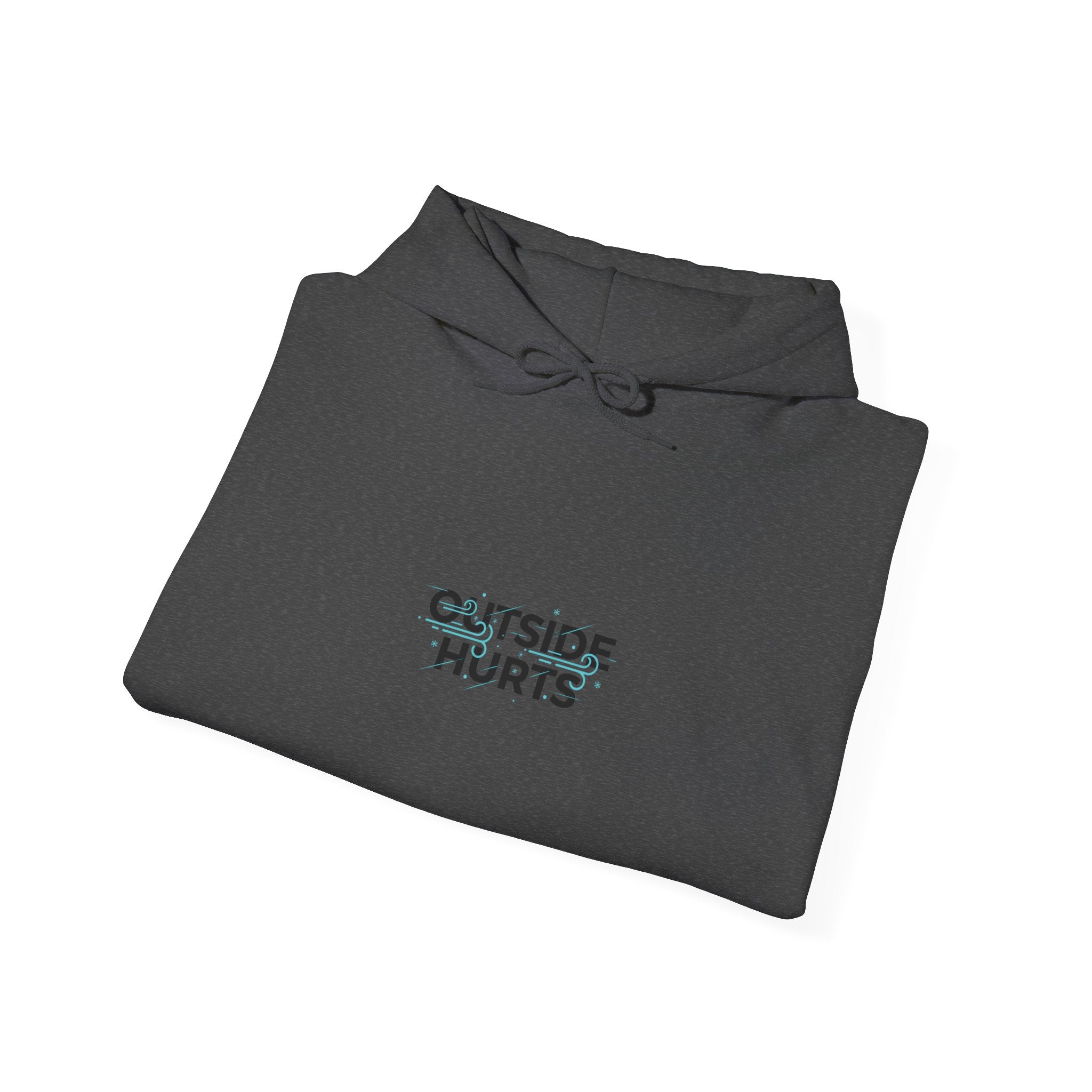 OUTSIDE HURTS Hoodie | wind-chill minimalism, winter meme