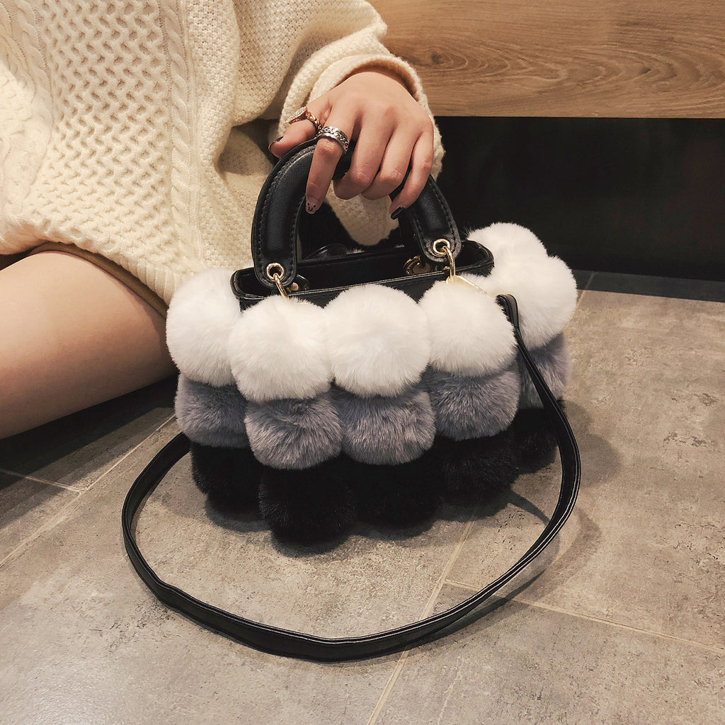 Chic Winter Plush Shoulder Bag - Stylish Messenger Handbag for Every Occasion