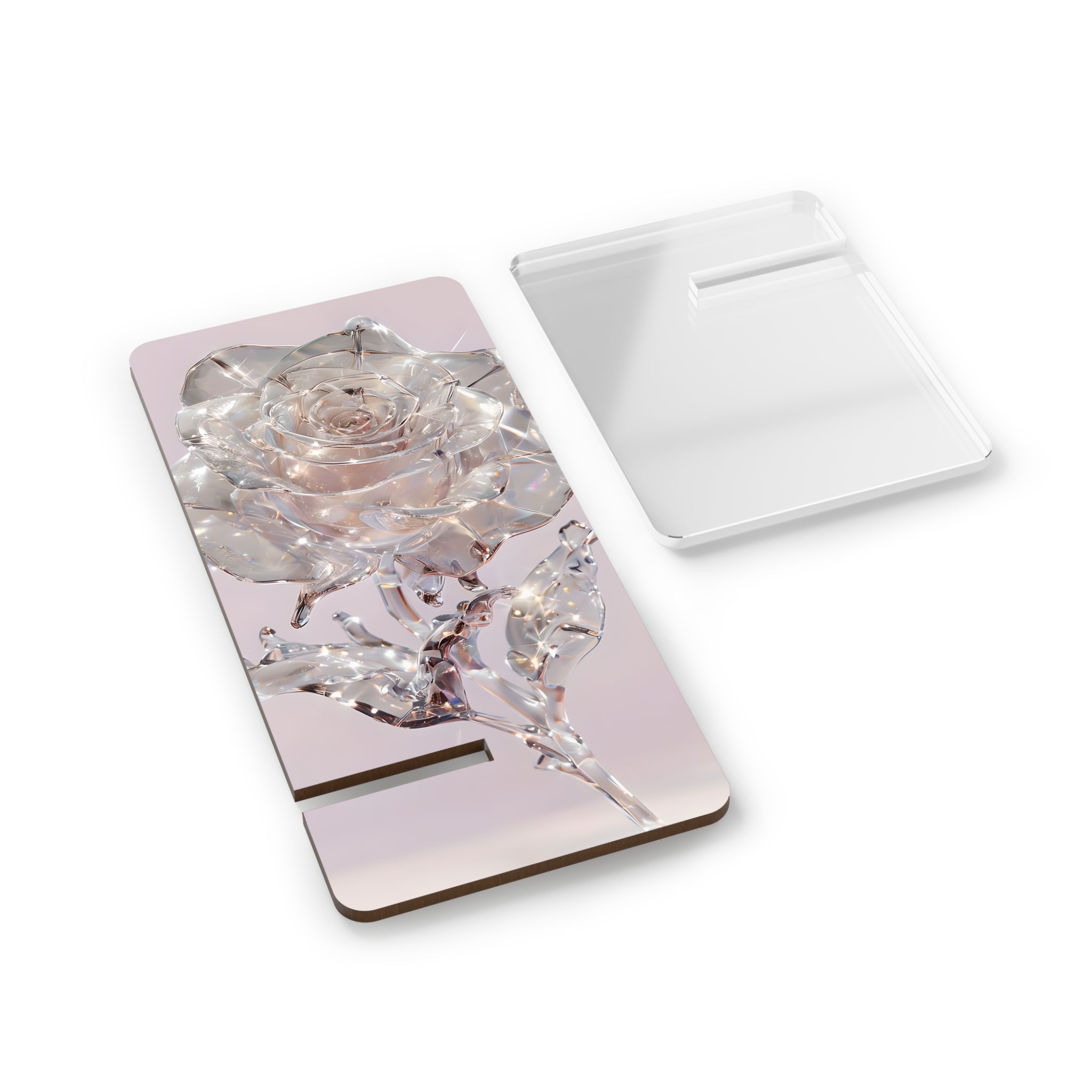Elegant Floral Smartphone Stand, Crystal Rose Display Holder, Desk Organizer, Gift for Her, Home Decor, Phone Accessory