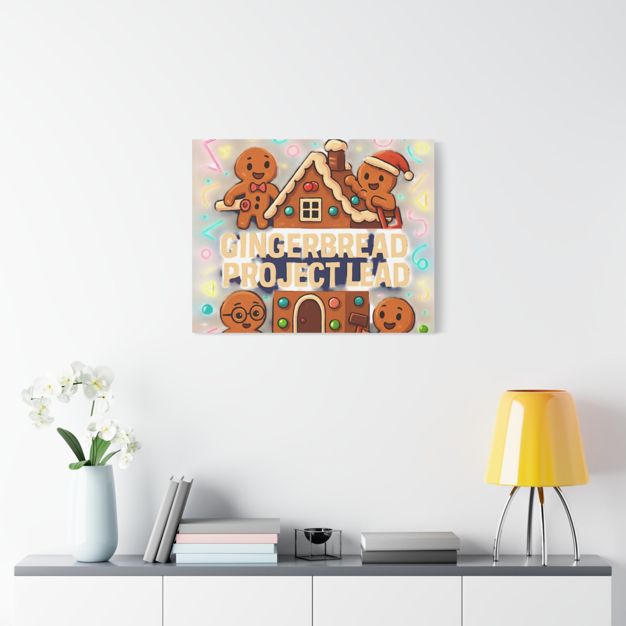 Gingerbread Project Lead Canvas Art — Holiday Kitchen Wall Decor