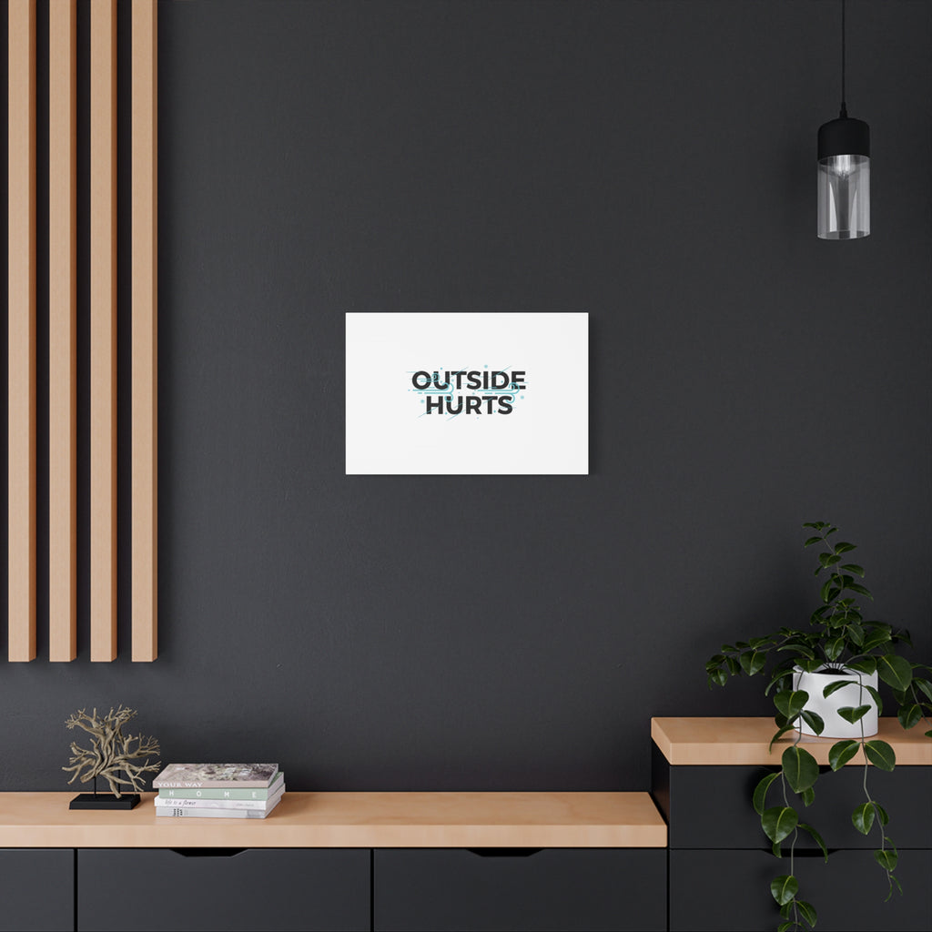 OUTSIDE HURTS Canvas Wall Art | Wind-Chill Minimalism, winter meme