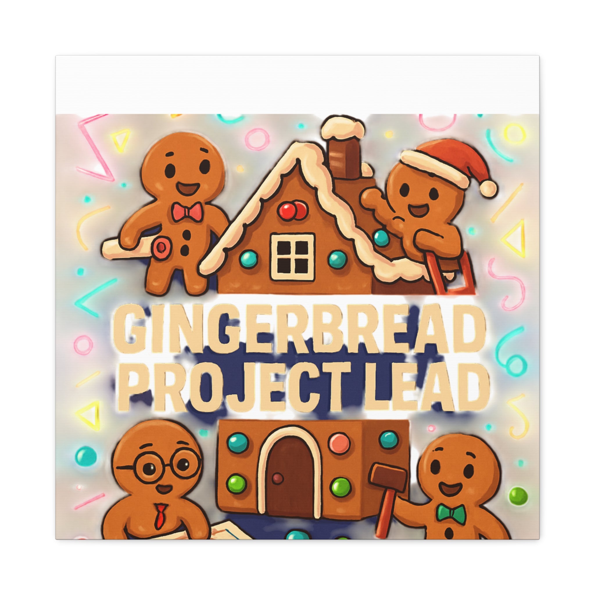Gingerbread Project Lead Canvas Art — Holiday Kitchen Wall Decor