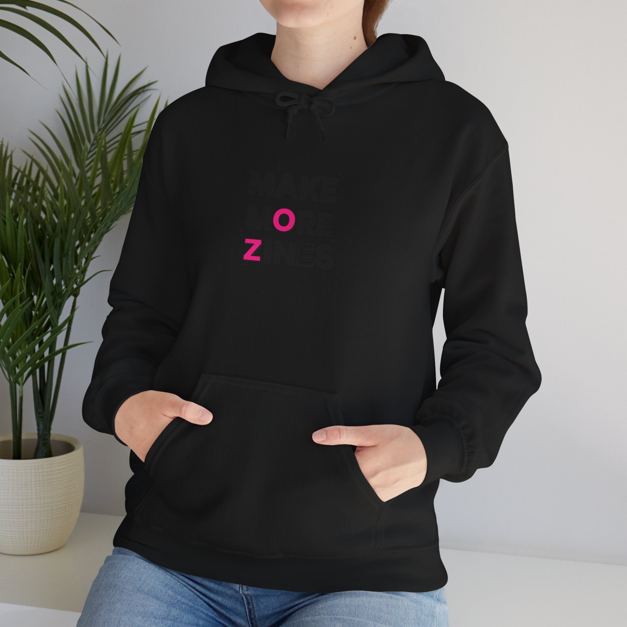 Make More Zines Hoodie | ransom collage, cutout letters design