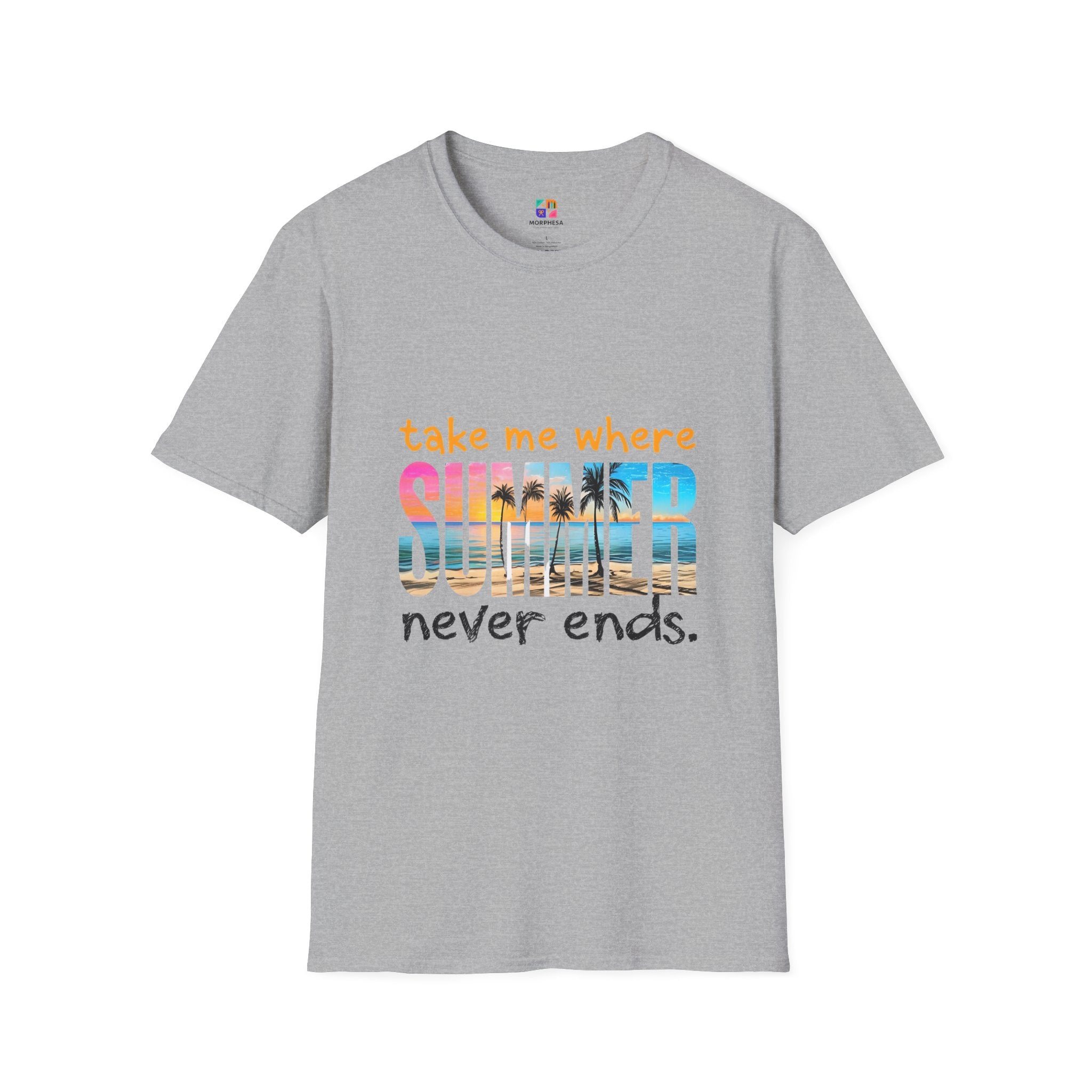 Summer Vibes Unisex T-Shirt | Take Me Where Summer Never Ends | Casual Wear, Vacation Shirt, Beach Tee, Gift Idea, Summer Collection