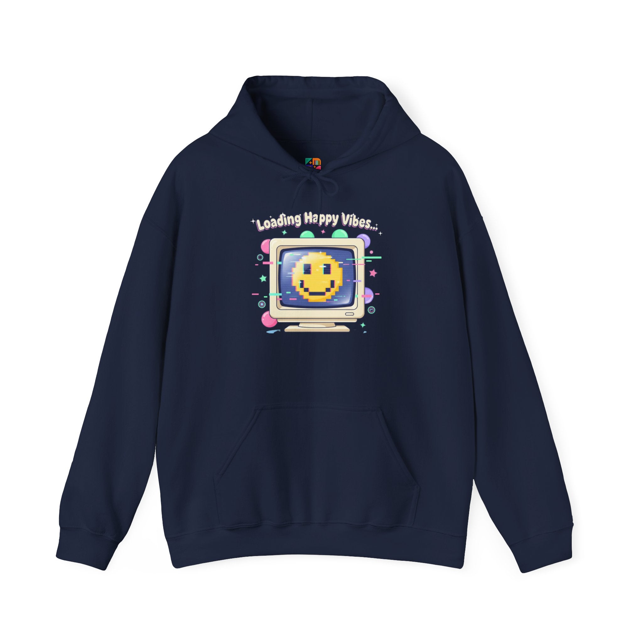 Virtual Pet Popup Hoodie | Y2K retro tech, pixel smile interface