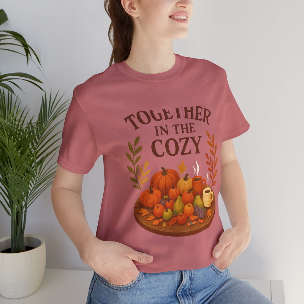 Cozy Together Fall Tee — "Together in the Cozy" Pumpkin Autumn Shirt