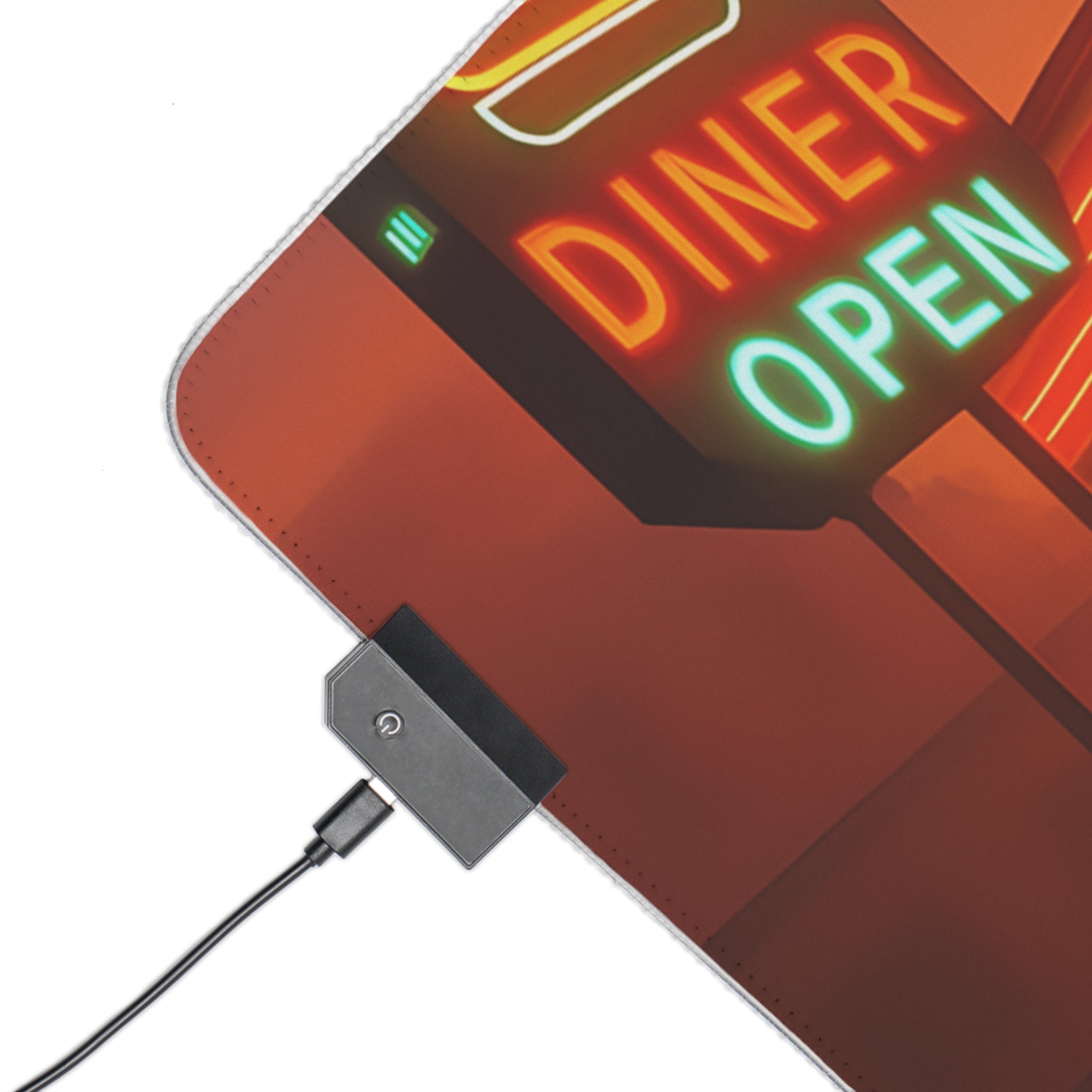 Retro Diner RGB Gaming Mouse Pad Neon LED Desk Mat Arcade Aesthetic Setup Gamer Gift Large Mousepad for Office and Desk Decor