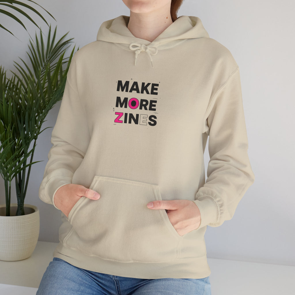 Make More Zines Hoodie | ransom collage, cutout letters design