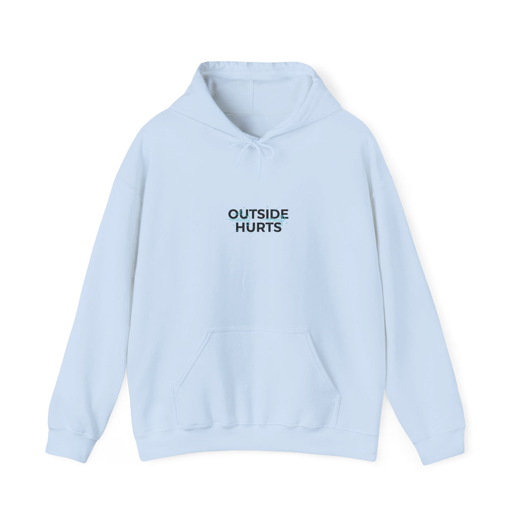 OUTSIDE HURTS Hoodie | wind-chill minimalism, winter meme