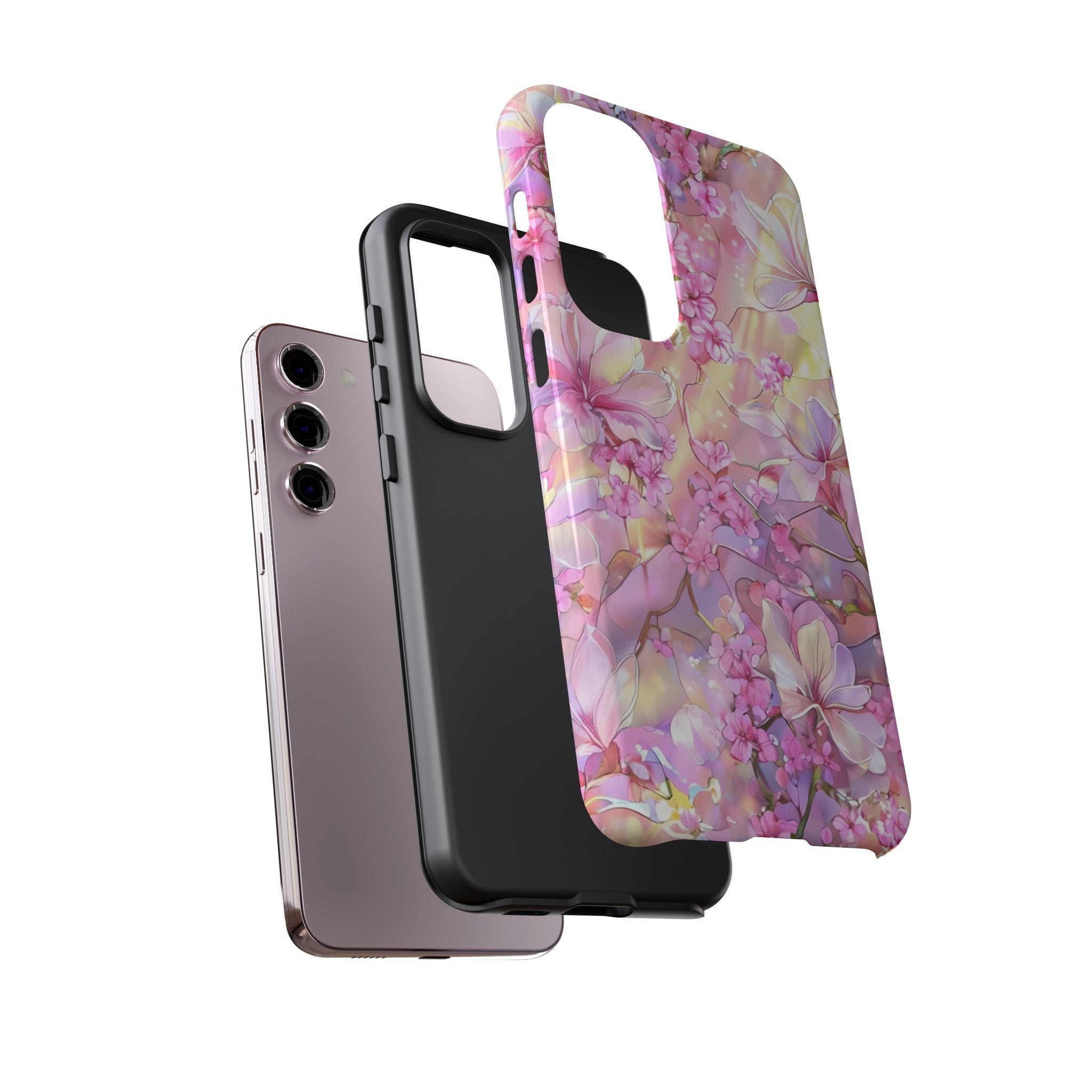Floral Elegance Tough Phone Case – Dual-Layer Protection for iPhone 17/16/15 & Samsung | Glossy or Matte Finish | Morphesa