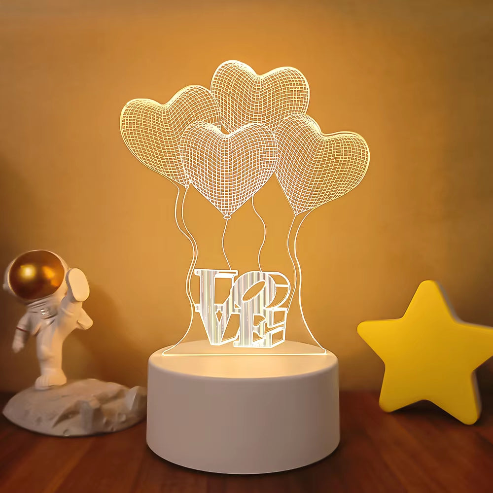 Transform Your Space with the 3D LED Night Light - A Creative Illusion Lamp for Home Decor