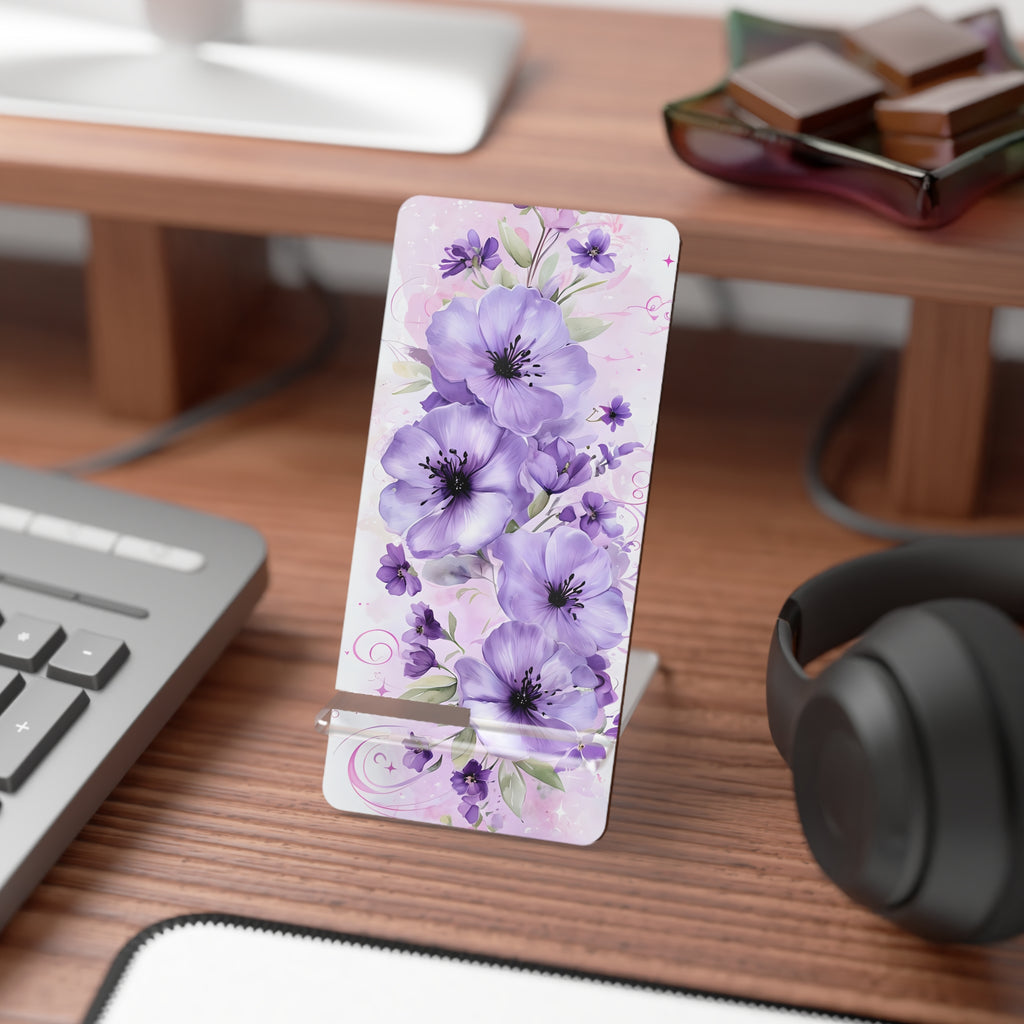 Floral Smartphone Display Stand, Elegant Phone Holder, Desk Organizer, Gifts for Her, Home Office Decor