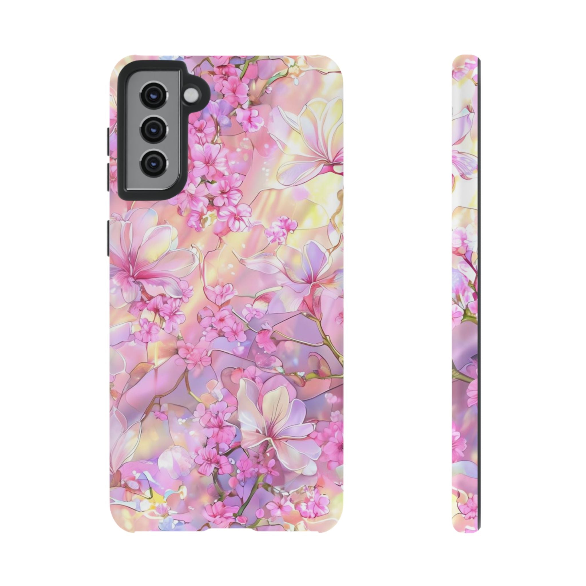 Floral Elegance Tough Phone Case – Dual-Layer Protection for iPhone 17/16/15 & Samsung | Glossy or Matte Finish | Morphesa
