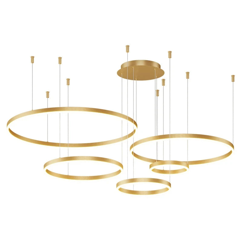Elegant Modern LED Circular Ring Chandelier for Living Room, Bedroom, and Dining Room - Dimmable Lighting Decor
