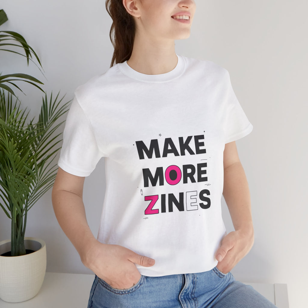 MAKE MORE ZINES Tee | ransom collage shirt, zine style cutout letters