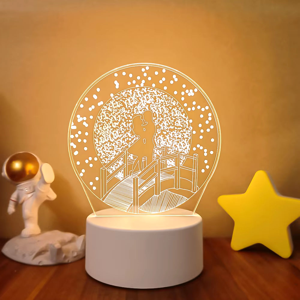 Transform Your Space with the 3D LED Night Light - A Creative Illusion Lamp for Home Decor
